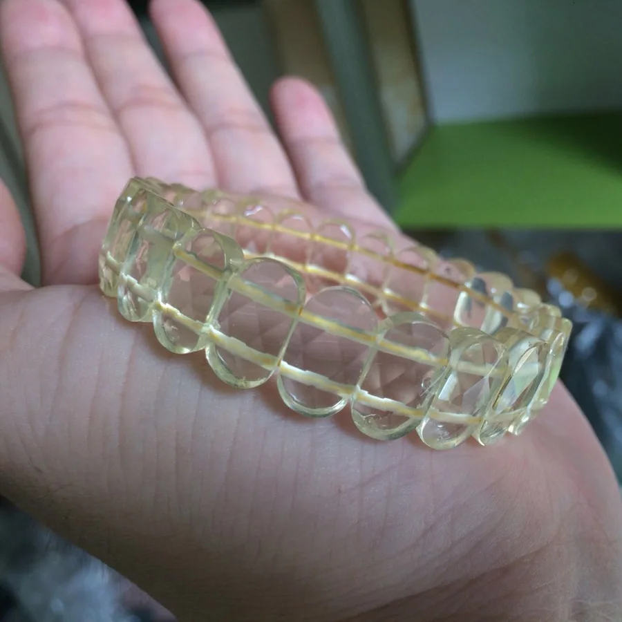 Натуральный лимон кристалл/кварцевый камень бисер браслет с природными камнями