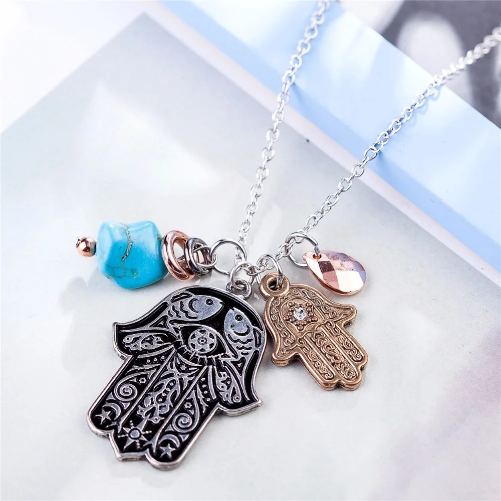 Винтаж красивые Для женщин jewelry мужчин основа для кулонов и ожерелья хамса руки