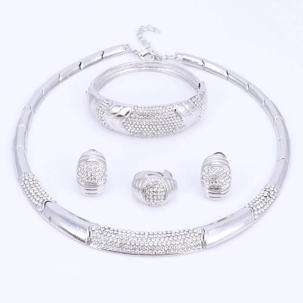 Африканские стразы ювелирные изделия золотого цвета ожерелье серьги браслеты