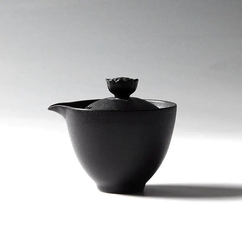 Элегантная черная керамика Gaiwan китайская чайная чашка традиционного