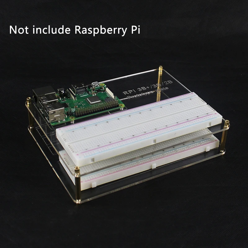 2 слоя Raspberry Pi 3 Монтажная пластина акриловая Прототип Эксперимент + MB 102 Breadboard