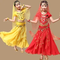 4pcs sets belly dance costume new child bollywood indian bellydance kids girl children belly dancing costumes egypt egyptian