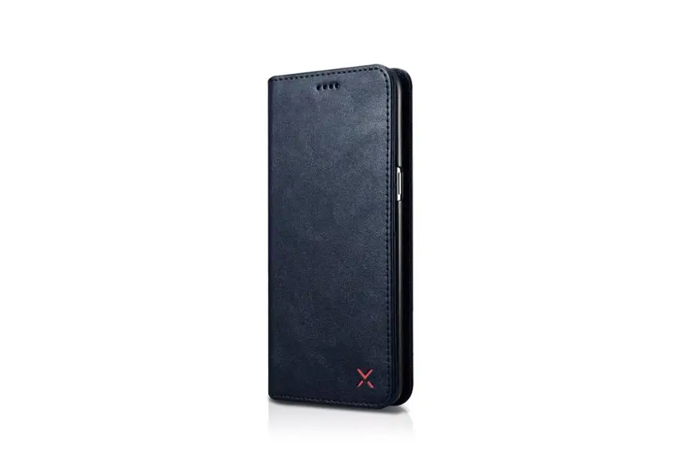 Чехол-бумажник Xoomz с откидной крышкой и подставкой для Samsung Galaxy S8 Plus, чехол для телефона из искусственной кожи в деловом стиле - Цвет: Blue