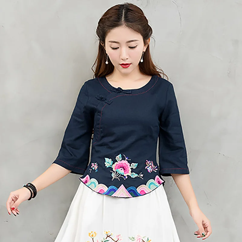Летняя футболка Женская Harajuku Цветочная вышивка Camisetas Mujer Футболка Camisa Feminina топы