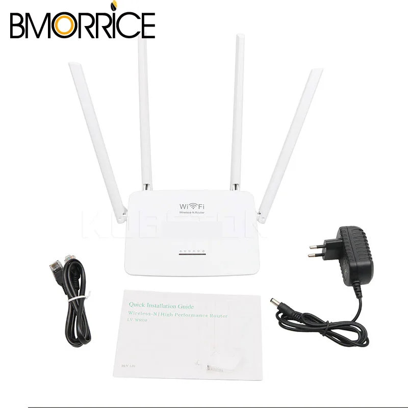 Беспроводной Wi Fi роутера 300 Мбит/с ретранслятор Extender 5 Порты RJ45 с 4 антенны LV WR08