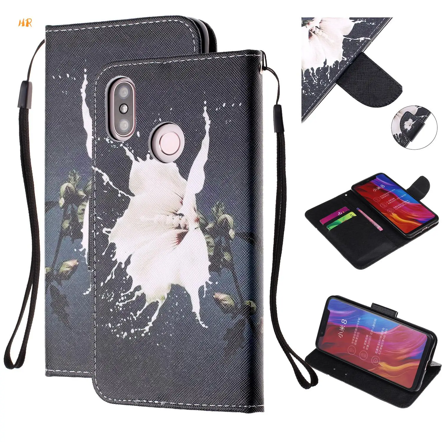 Leather Case Wallet Cover For Xiaomi Mi8 Mi 8 lite 5X A1 6X A2 Flip Redmi 4X 5 5A 6 Note6 Pro Stand Card Holders | Мобильные