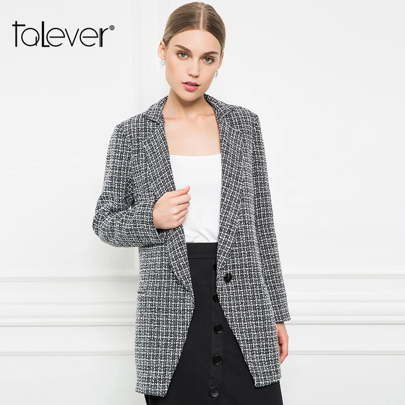 Женская Осенняя теплая твидовая куртка женская элегантная Зимняя шерстяная с