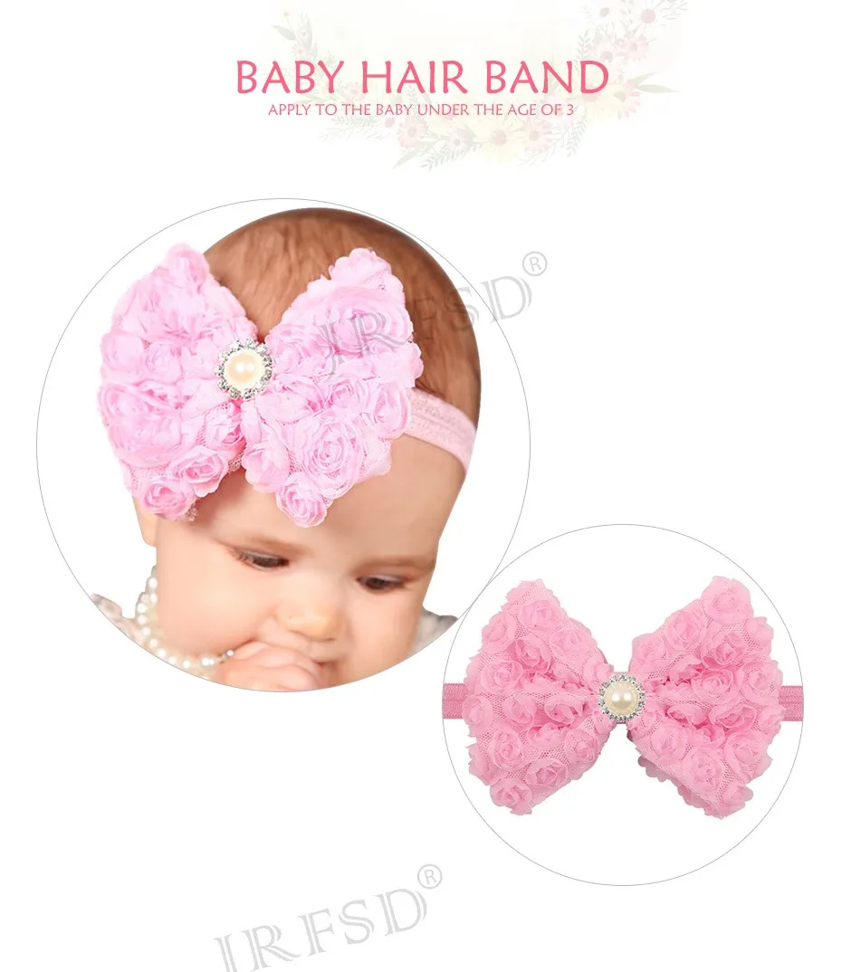 JRFSD повязка на голову с бантом для девочек, цветочный головной убор, аксессуары для волос, новинка года, модный стиль, лидер продаж, резинки для волос, TH-27