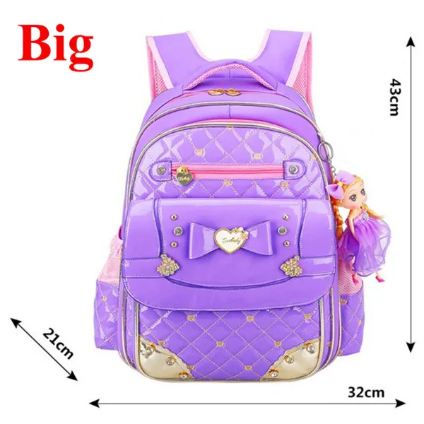 Coolbaby модные школьные рюкзаки детские школьные сумки Высокое качество PU рюкзак для девочек, сумка для книг в пределах 1-3-6 Класс школьный D342 - Цвет: Big purple