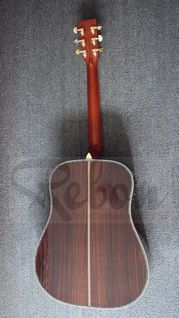 Weifang Rebon 41 Inch All Solid Acoustic Electric Guitar with fishman EQ and abalone tree life fretboard inlay | Спорт и развлечения