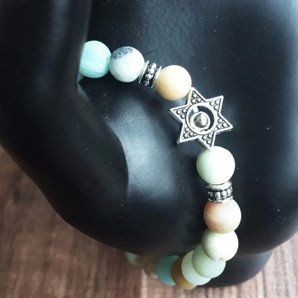 8 мм матовый Амазонит браслет из натурального камня шестиугольный для женщин и