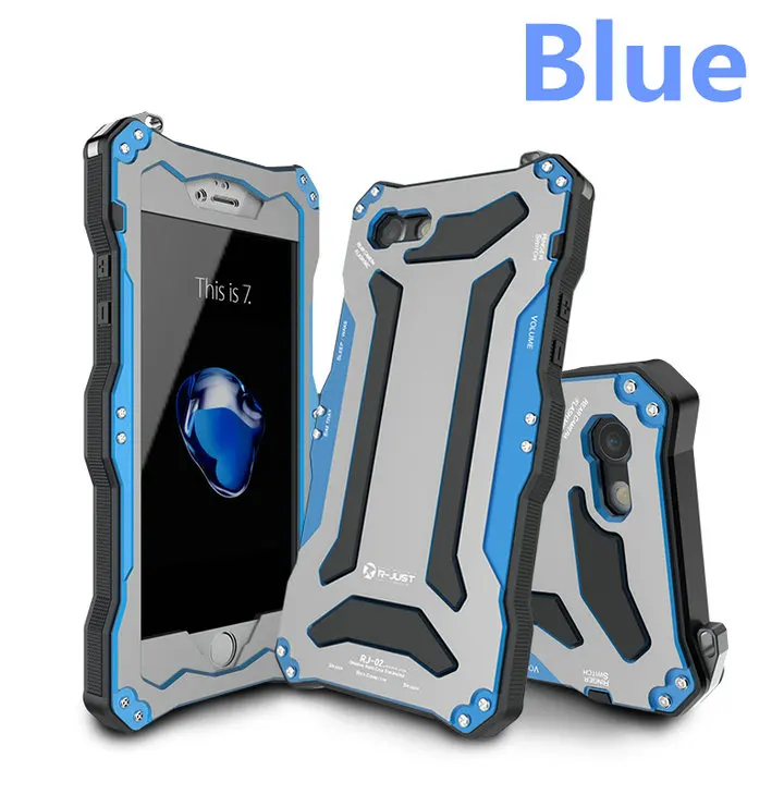 Blue Чехол Gundam с алюминиевой металлической рамкой для iphone 5 SE 5S 6 6S 7 8 Plus водонепроницаемый противоударный грязезащитный чехол - Цвет: Blue