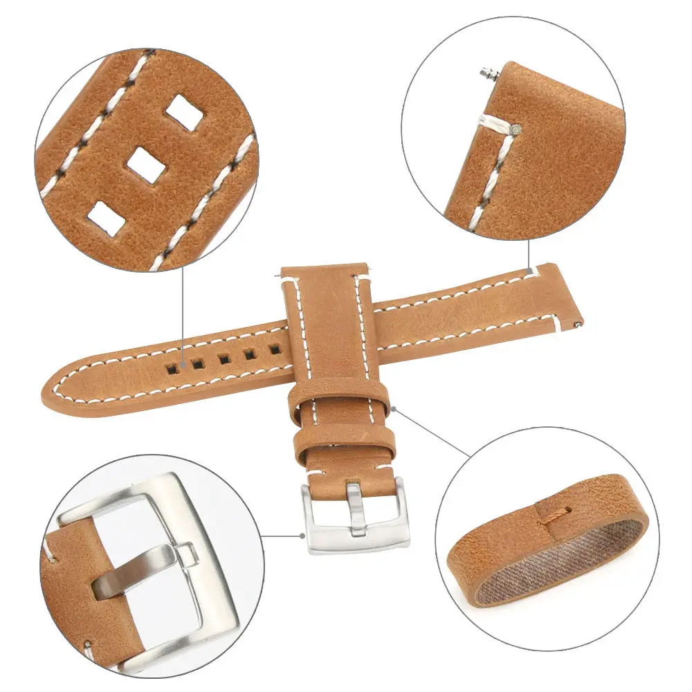 Ремешок для часов из натуральной кожи черный коричневый 18 19 20 21 22 мм|Ремешки