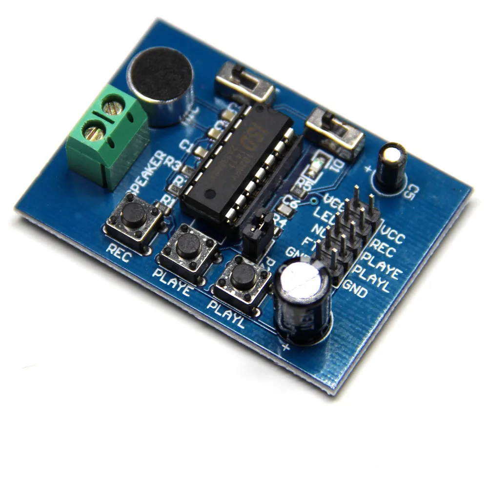 Синий PCB версия ISD1820 модуль голосовой платы (для микрофон) звукозаписи|module board|module