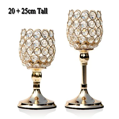 Gold 2025 Wine Glass Стеклянный Столб, подсвечники, хрустальные подсвечники, подсвечники для стола, свадебные украшения для дома, подарок на новоселье - Цвет: Gold 2025 Wine Glass