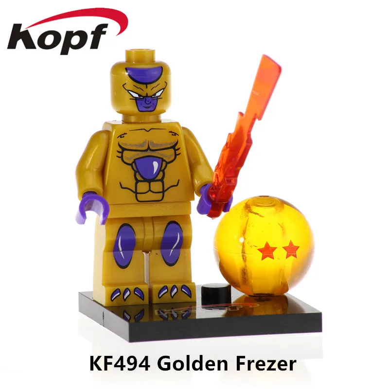 KF494 Without Box KF525 один строительные блоки Сон Гоку Золотой Freze uuub хит Vogeta Dragon Ball Z фигурки Модель кирпичики для детей подарок игрушки - Цвет: KF494 Without Box