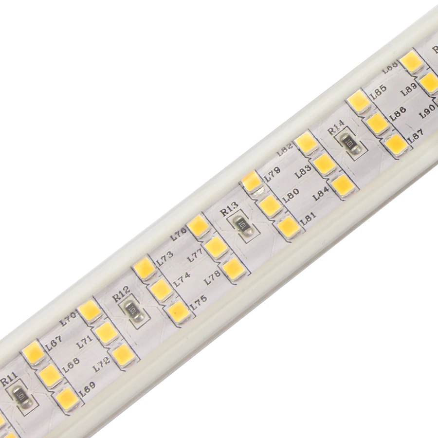 220 В СВЕТОДИОДНАЯ лента SMD 2835 276 светодиодов/м Водонепроницаемая IP67 трехрядная