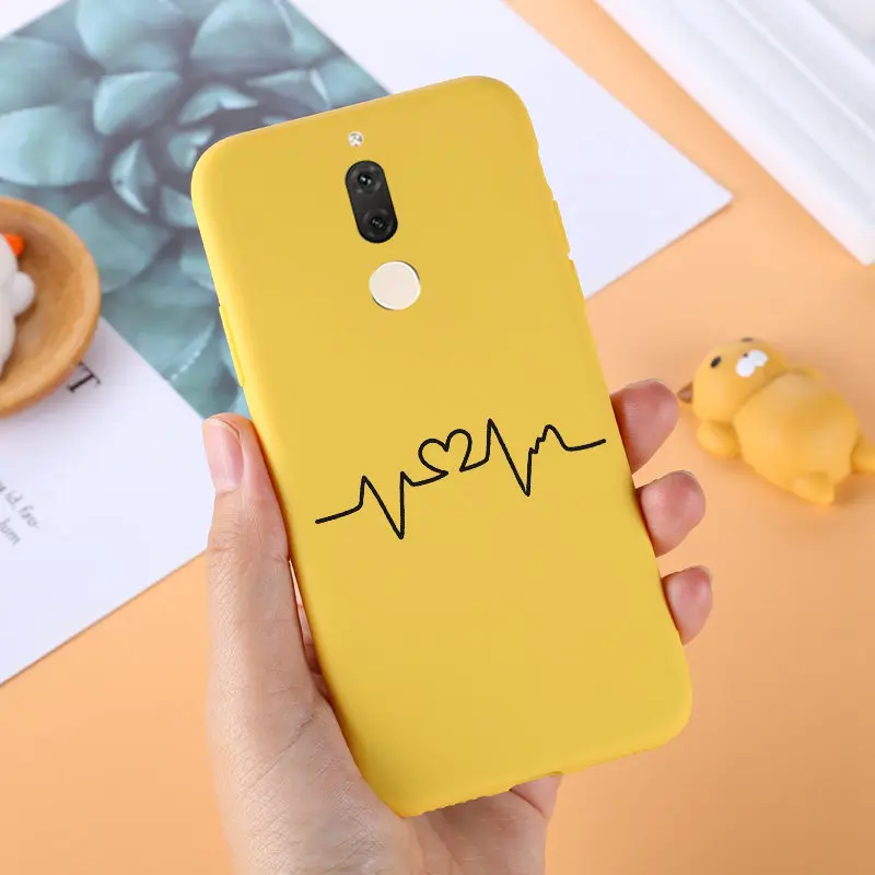 J& R для huawei mate 10 Lite чехол Nova 2i чехол милый мультфильм Любовь Сердце Мягкий ТПУ желтый чехол для huawei Nova 2i/mate 10 Lite