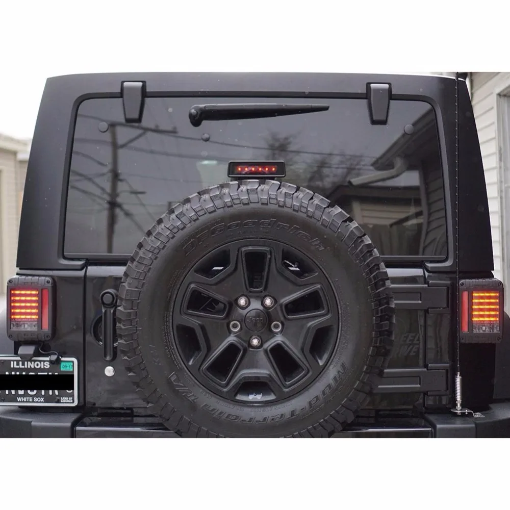 Wrangler JK светодиодный задний фонарь светильник + объектив дым в третьих Высокая