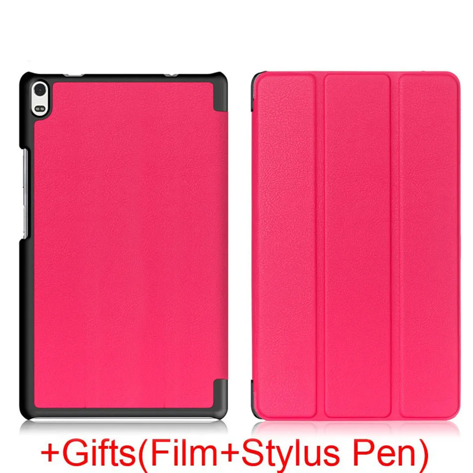Slim Magnetic Folding Case Cover for Lenovo Tab4 tab 4 8 plus tb-8704X TB-8704F/N Tablet Protective Cover+Film+Stylus Pen