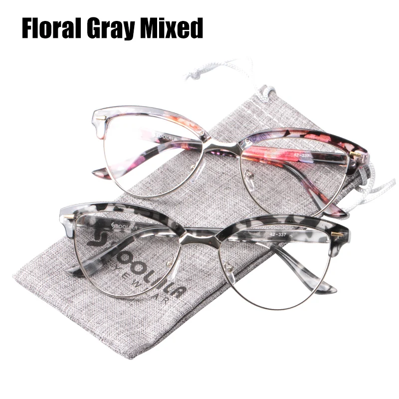 Floral Gray Mixed SOOLALA полуоправы очки для чтения «кошачий глаз» женские увеличительные очки Пресбиопия солнцезащитные очки для чтения 0,5 от 1,5 до 5,0 - Цвет оправы: Floral Gray Mixed