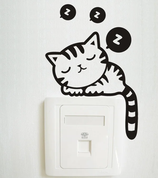 Горячая Распродажа настенный светильник с милым котом настенные наклейки для