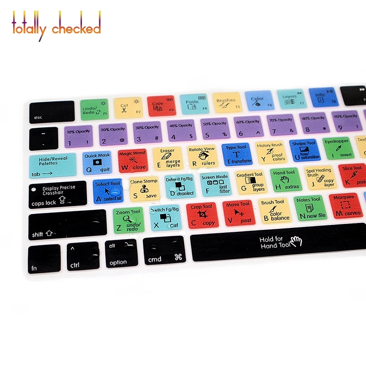 Защитная пленка для клавиатуры Adobe Photoshop PS Hotkeys силиконовая защитная Apple Magic MLA22B/A US