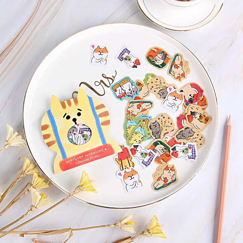 30 шт. милые канцелярские наклейки Kawaii Cat наклейки красочные бумажные наклейки для детей DIY Скрапбукинг дневник фотоальбомы
