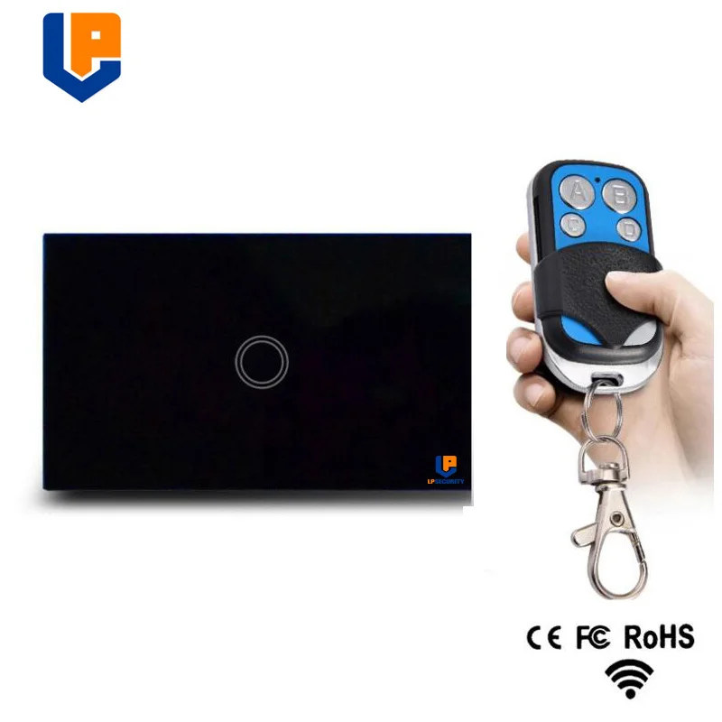 

LPSECURITY US Remote Control Switch 1 Gang RF433 Smart Wireless Remote Control Touch Light Switch with white / black case