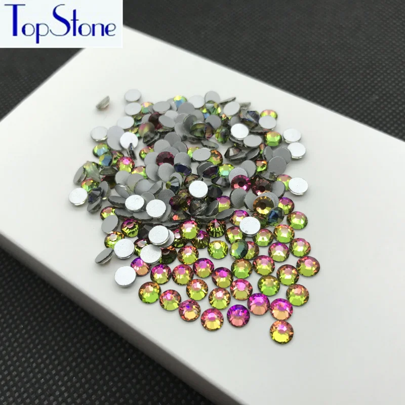 Горный камень AAAAA роскошный без горячей фиксации Радужный с плоской задней