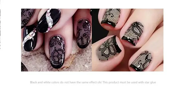 DIY ногтей воды Аппликация Кружева Цветок Блестящий Звездное небо шаблон переводная наклейка ногтей стикер татуировки аппликация