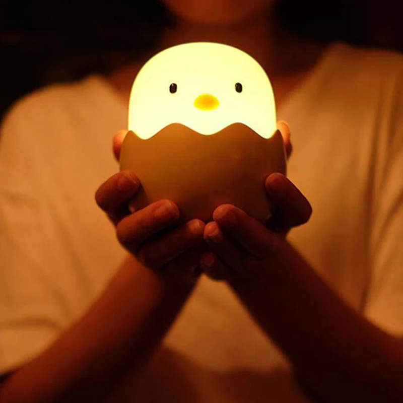 3D LED яичная скорлупа курица ночник тумблер силиконовая лампа для спальни