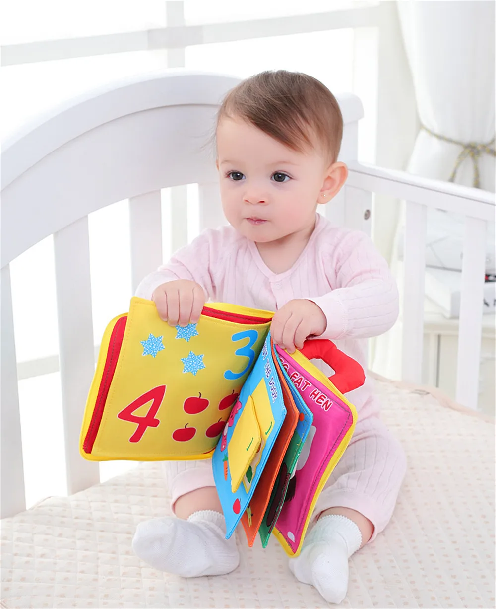 1PCS Baby Toy Soft Cloth Book Infant Early Learning&ampEducation Stroller Rattle 0-36 Months Newborn Activity |