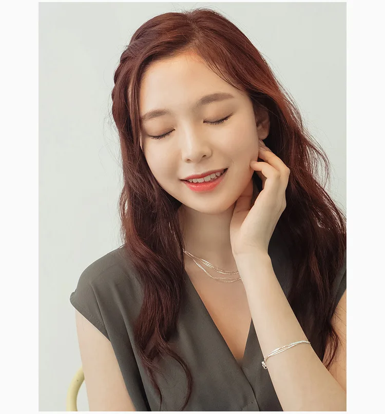 Ожерелье из стерлингового серебра S925 пробы Многоярусное изящное модное ожерелье