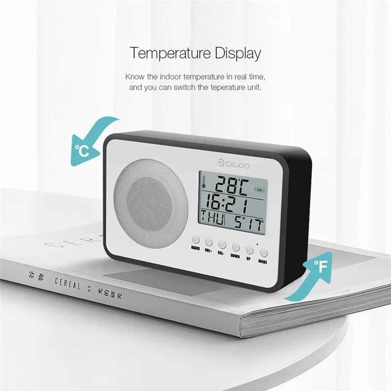 Digoo DG FR600 SmartSet беспроводной деревянный зернистый винтажный цифровой FM