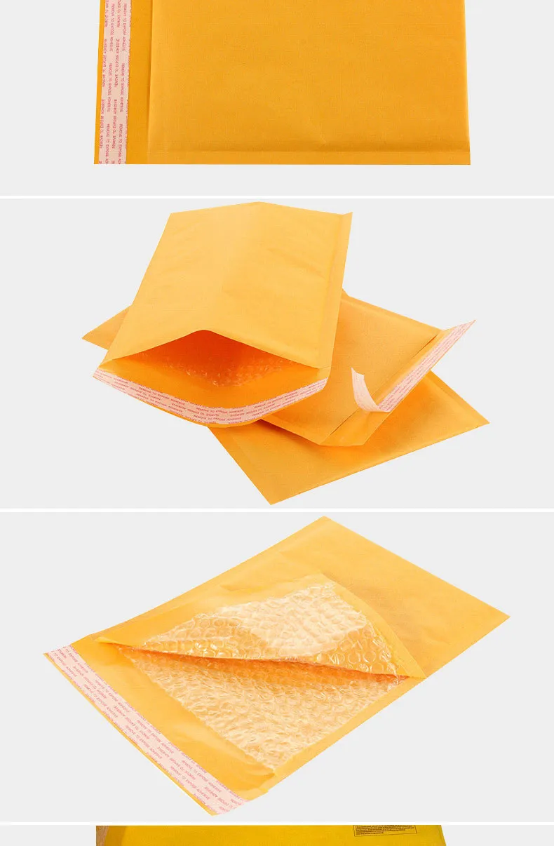 100Pcs/Lot Kraft Paper Bubble Envelopes Bags Mailers Padded Shipping Envelope With Bubble Mailing Bag Various Size Optional