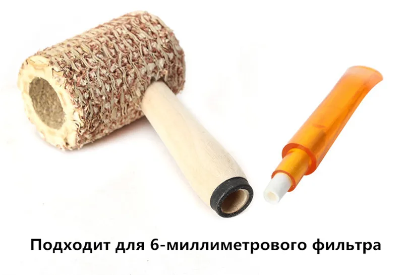 RU 1 шт. Макартур стиль большой размер Кукуруза Cob табачная труба с yelle акриловый мундштук деревянный ствол курительная трубка ae0006