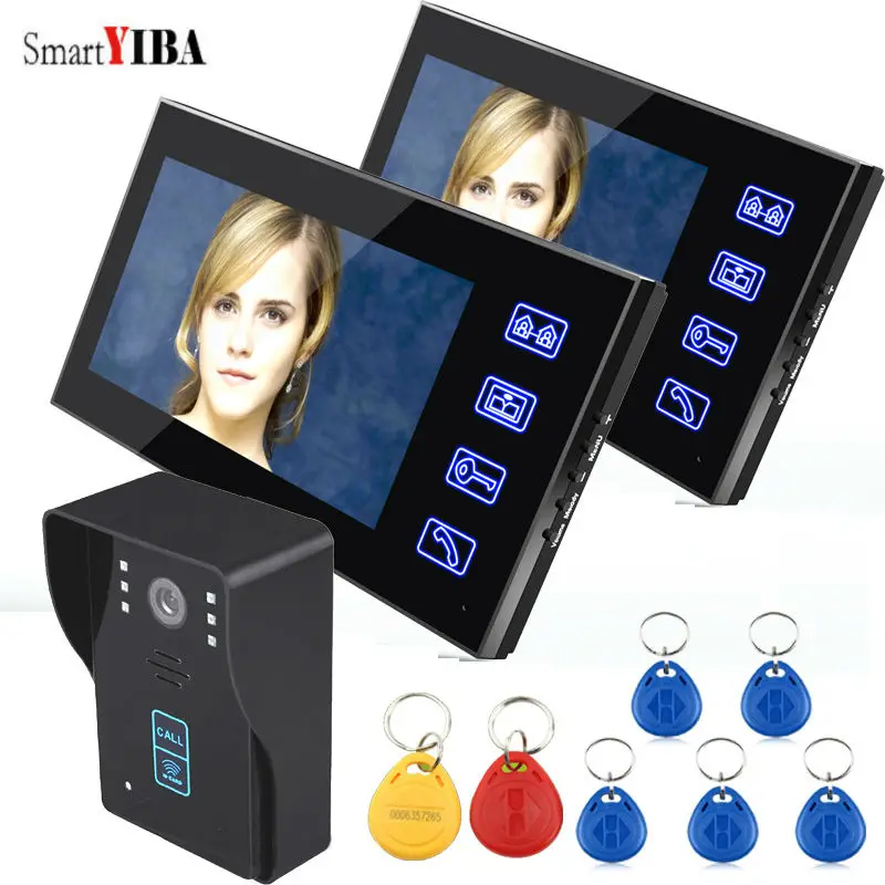 Видеодомофон SmartYIBA 7 &quotRFID домофон сенсорная кнопка видеодомофон Разблокировка