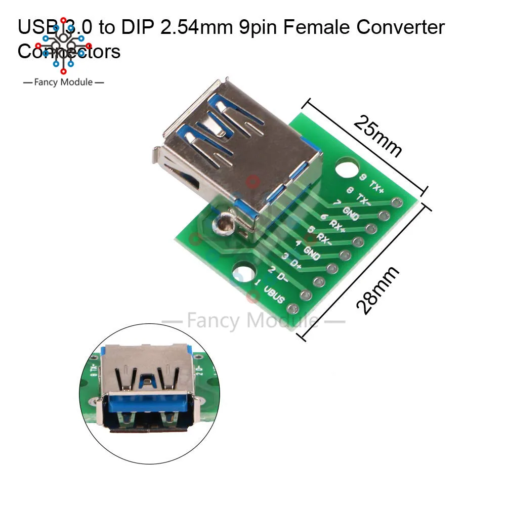 Micro USB Женский Mini A Мужской 2 0 3 Type B интерфейс до 54 мм DIP PCB адаптер коммутационная