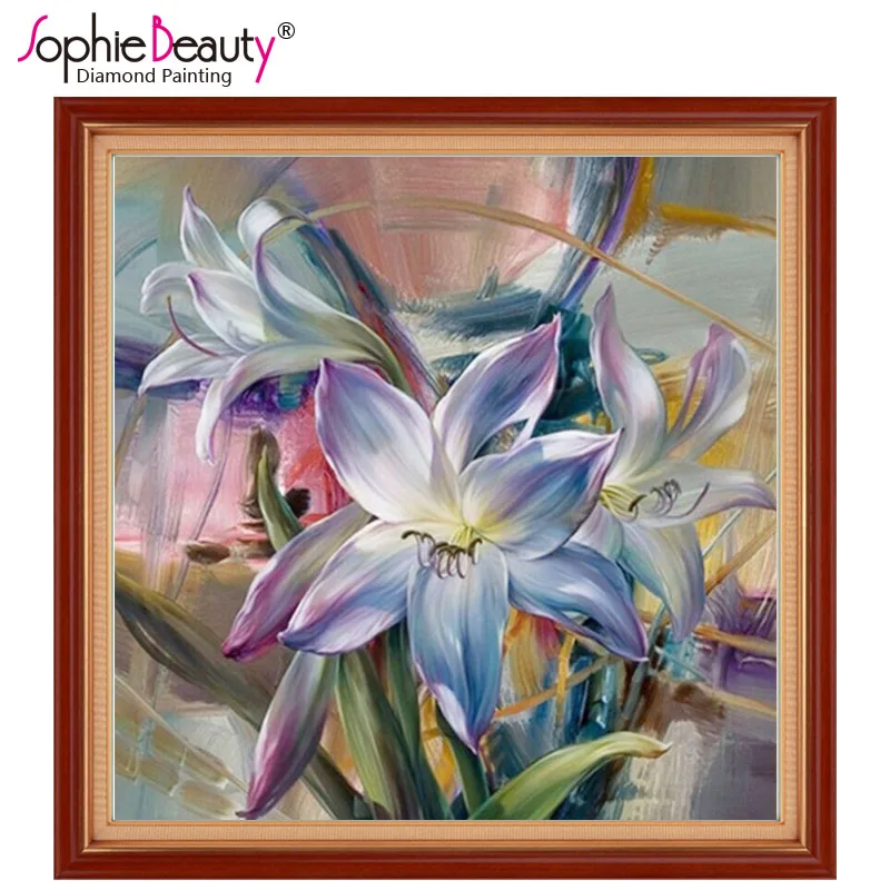 Картина из страз Sophie Beauty вышивка крестиком полностью круглая ручная работа