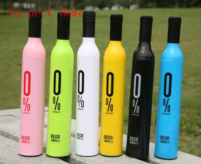 New Creative wine bottle Umbrella yellow blue black white pink Lovers umbrella UV waterproof | Дом и сад
