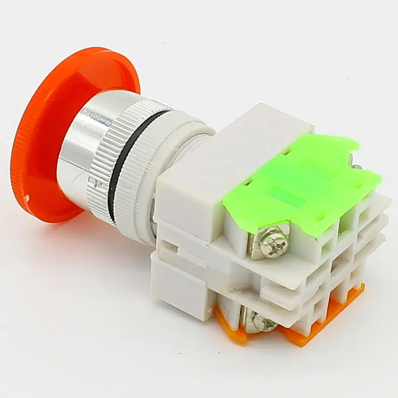 Кнопочный переключатель 22 мм с мгновенной головкой гриба 1NO + 1NC | Обустройство