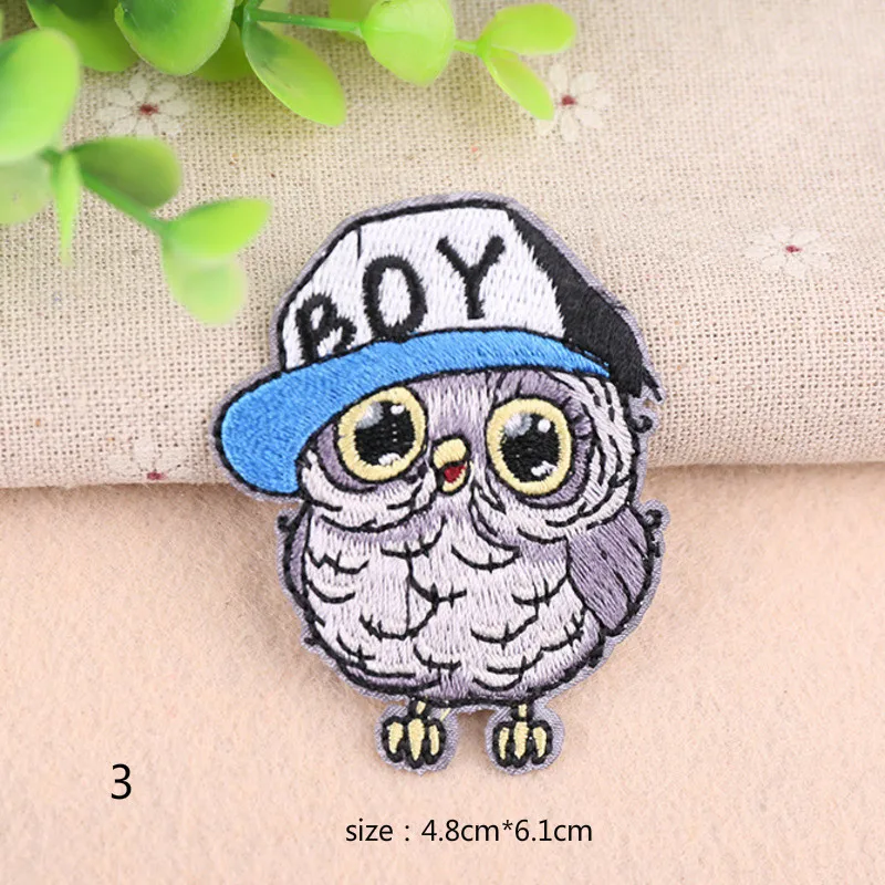 Модный 1 предмет нашивки с вышивкой совы утюжок на одежде наклейки для детской