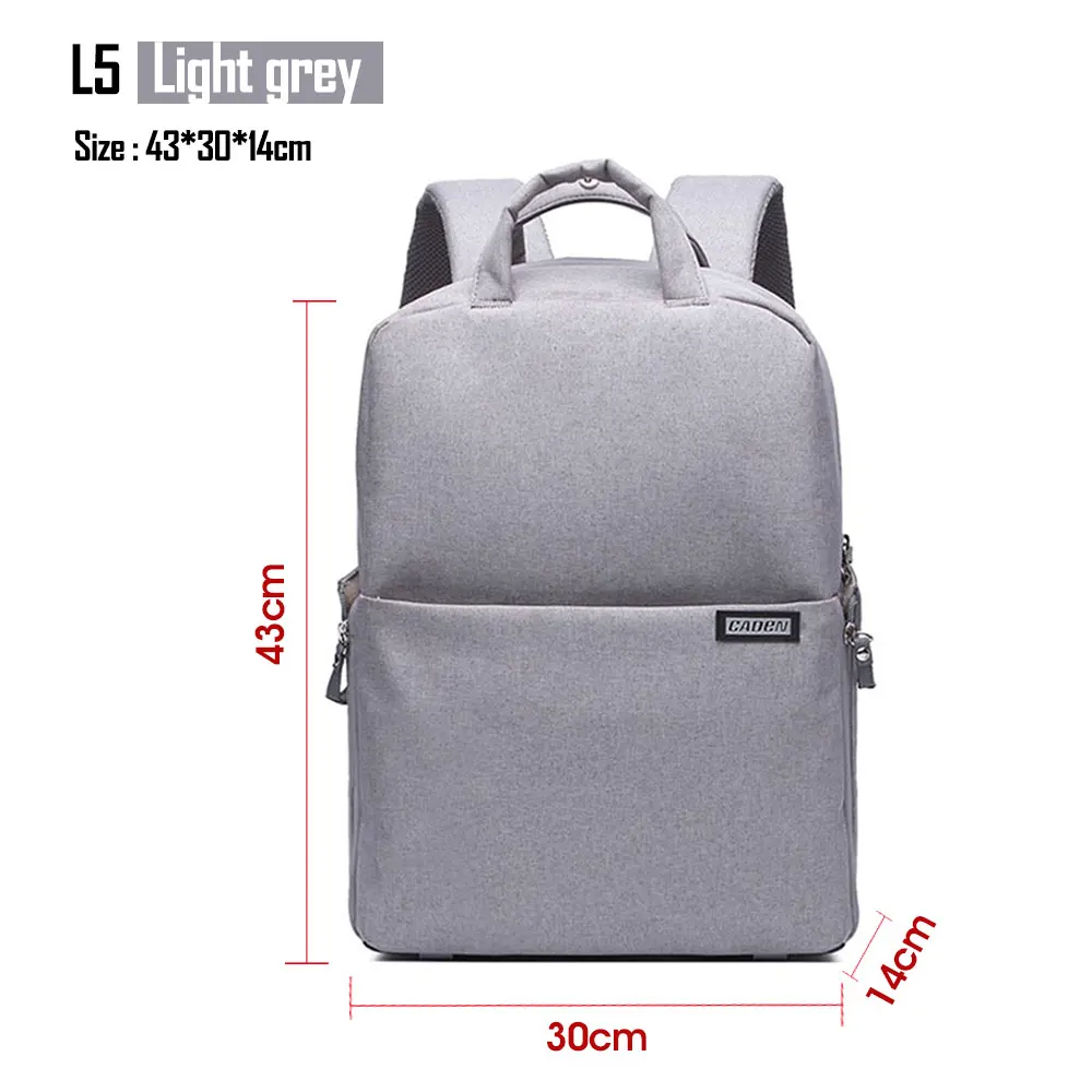 L5 Light Gray Горячая Распродажа CADeN L5 dslr камера сумка водонепроницаемый наплечный ноутбук Цифровая камера и объектив фотография багажные сумки чехол для Canon Nikon - Цвет: L5 Light Gray
