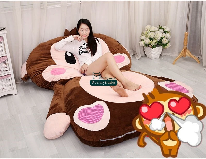 Дориа Trader 230cm X 170см Огромный мультфильм Обезьяна спальный мешок плюшевые мягкие