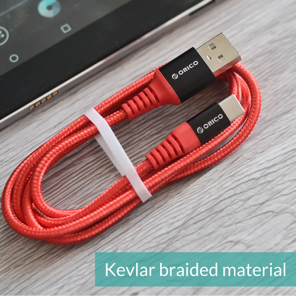 Кабель ORICO Scharge type c USB A зарядный кабель 1 м/3 фута черный/красный для синхронизации