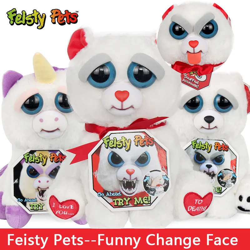 Изменение лица Короткие Плюшевые набивные куклы игрушки Feisty Домашние животные