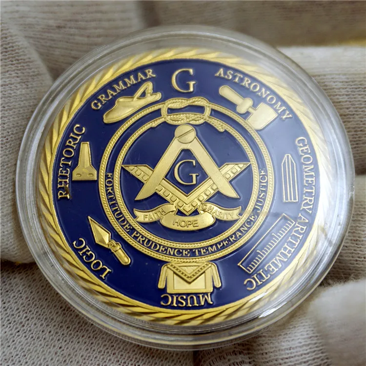 Сувенир Freemason коллекционные монеты масонская религия буква G 40 мм металлическая