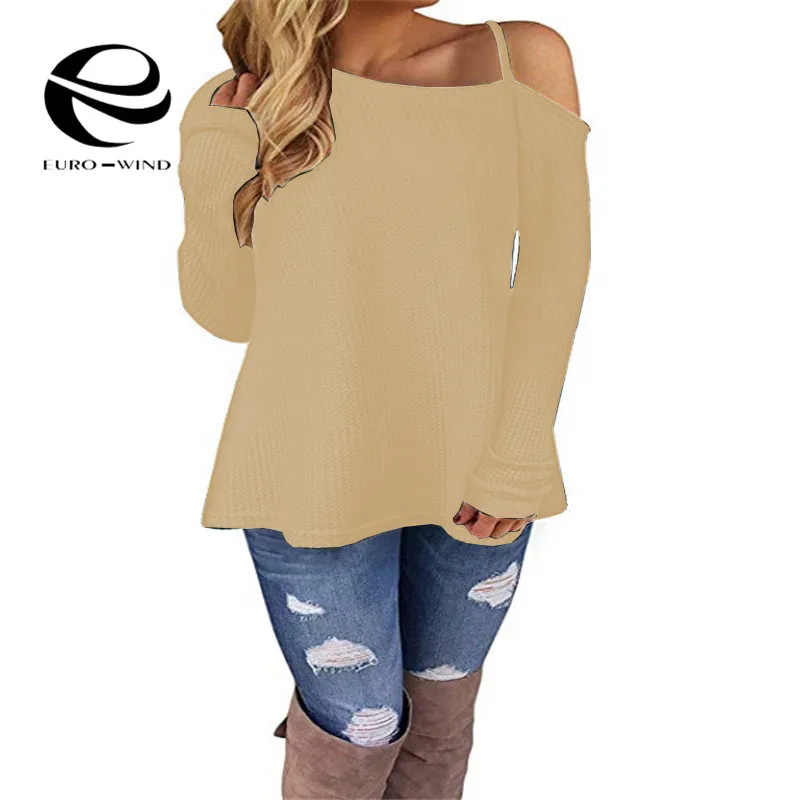 2019 New Autumn Winter Knitted Women Sweaters Pullovers Long Sleeve Off Shoulder Sweater Slim Pull Femme Jumpers Sueter Mujer | Женская