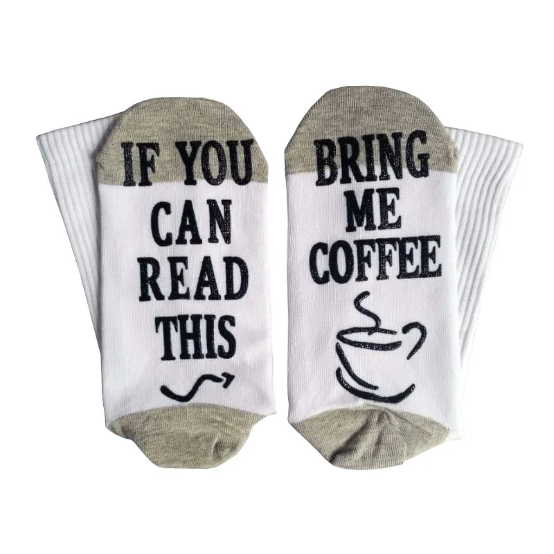 Забавные парные носки 1 пара стильные английские слова If You can read this Bring me coffee на